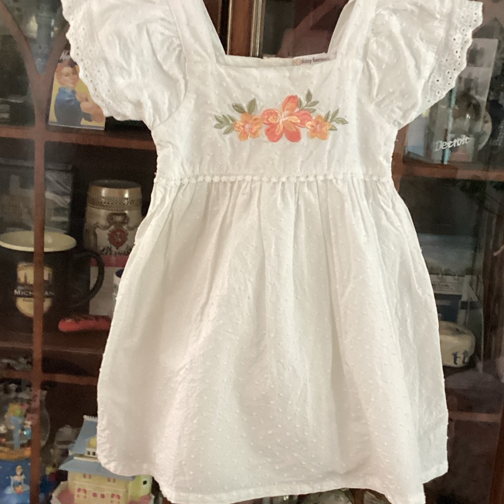 Daisy Fuentes White Floral Kids Casual Dress